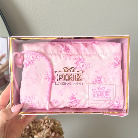 PINK Victoria's Secret Handbags - PINK Love Shack Fancy Pink Floral Cosmetic Pouch
